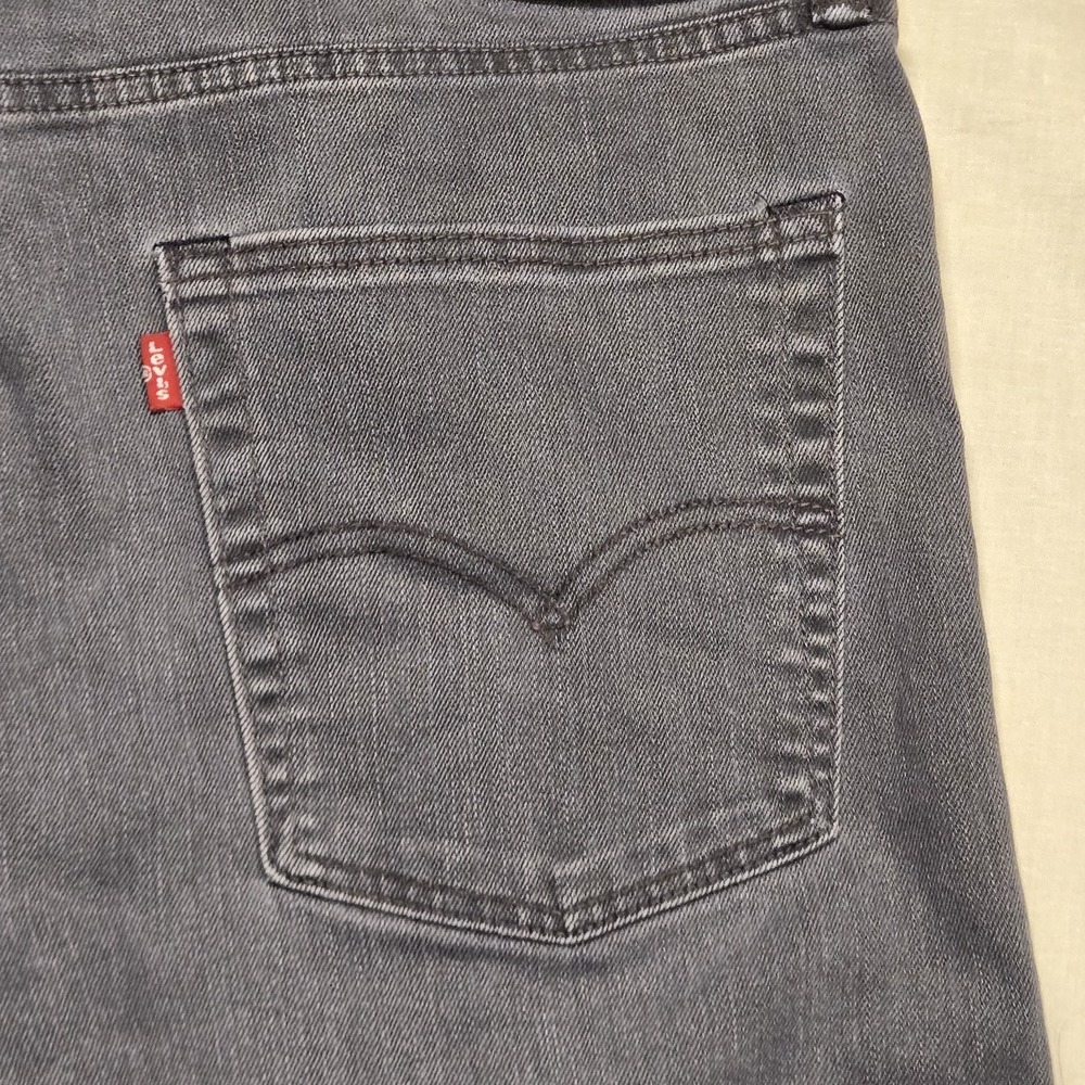 Levis 513 Jeans Mens 36x30 Black Dark Wash Slim Straight Stretch Denim Pants - Picture 13 of 16